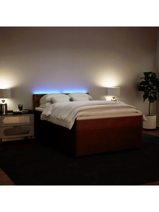 Box spring postel s matrací růžová 140x200 cm samet