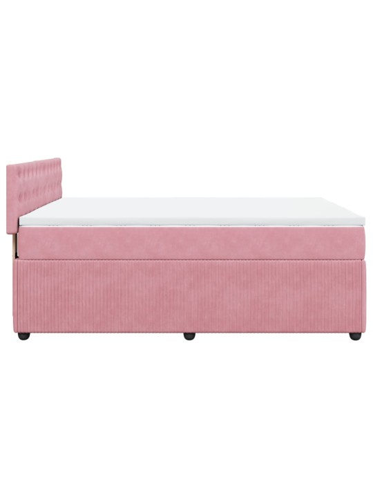 Box spring postel s matrací růžová 140x200 cm samet