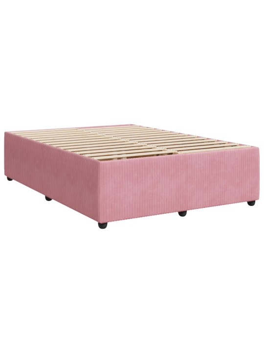 Box spring postel s matrací růžová 140x200 cm samet