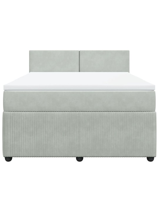Box spring postel s matrací světle šedá 160x200 cm samet