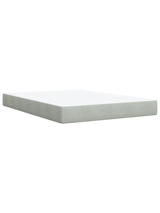 Box spring postel s matrací světle šedá 160x200 cm samet