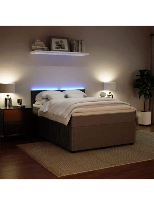 Box spring postel s matrací světle šedá 160x200 cm samet