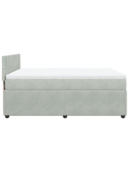 Box spring postel s matrací světle šedá 160x200 cm samet