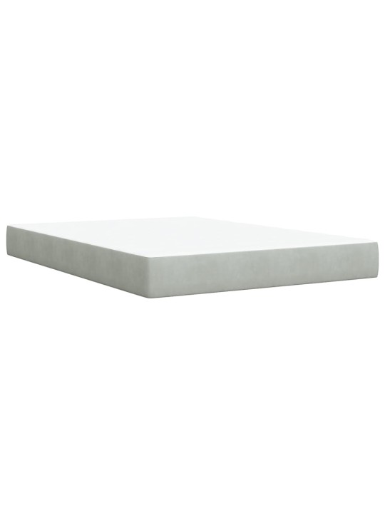 Box spring postel s matrací světle šedá 160x200 cm samet