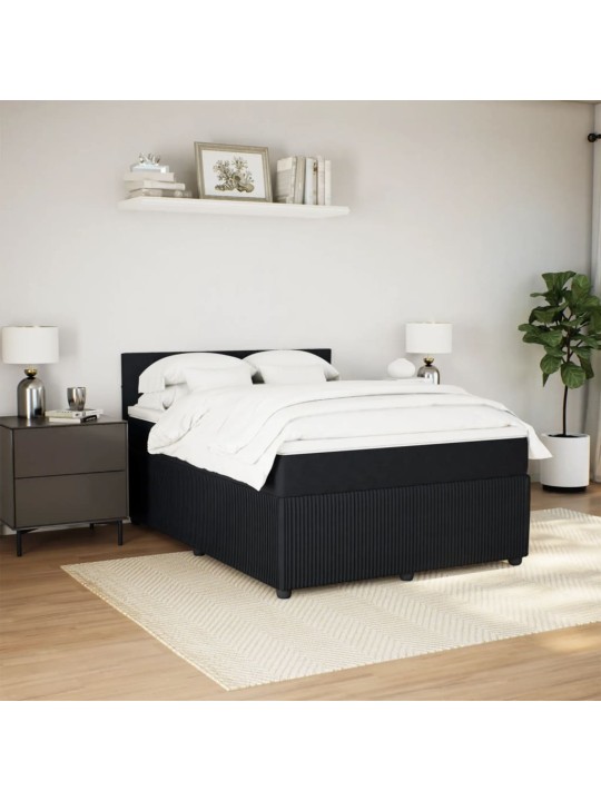 Box spring postel s matrací černá 160x200 cm samet