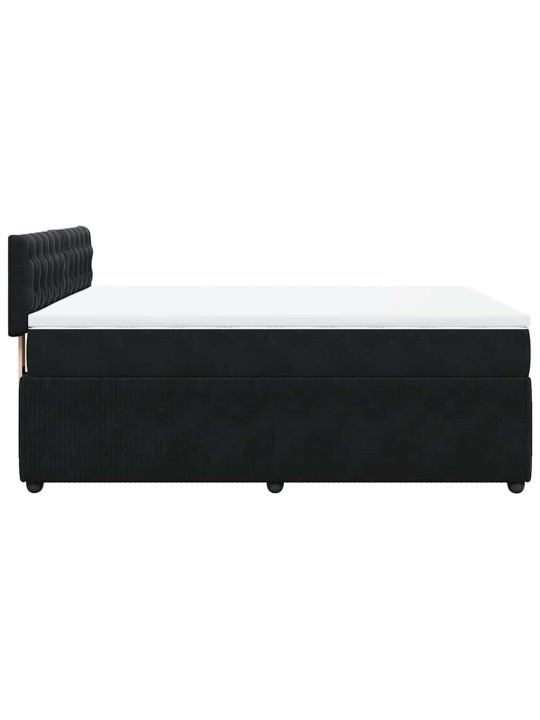Box spring postel s matrací černá 160x200 cm samet