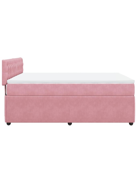 Box spring postel s matrací růžová 160x200 cm samet