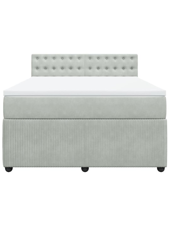 Box spring postel s matrací světle šedá 160x200 cm samet