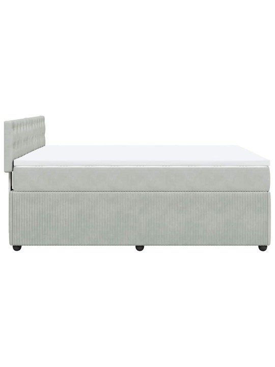 Box spring postel s matrací světle šedá 160x200 cm samet