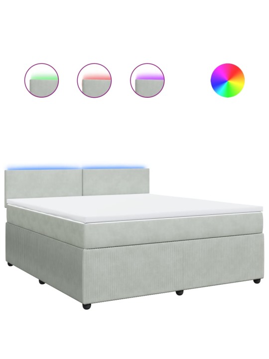 Box spring postel s matrací světle šedá 180x200 cm samet