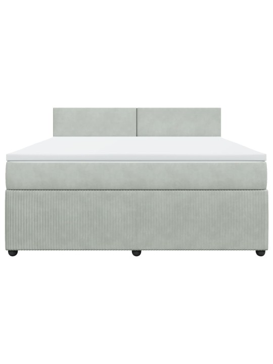 Box spring postel s matrací světle šedá 180x200 cm samet