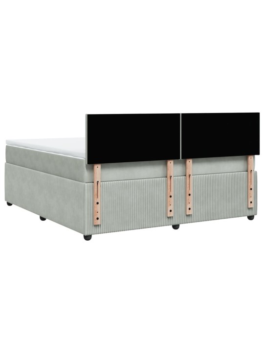 Box spring postel s matrací světle šedá 180x200 cm samet