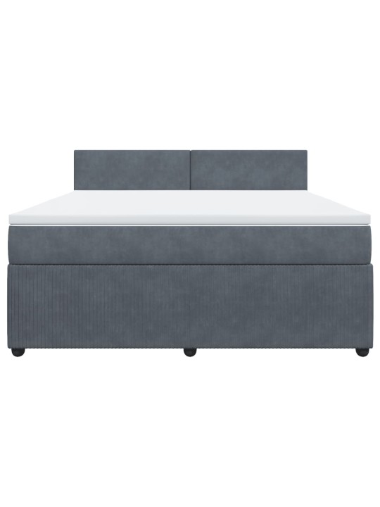 Box spring postel s matrací tmavě šedá 180x200 cm samet