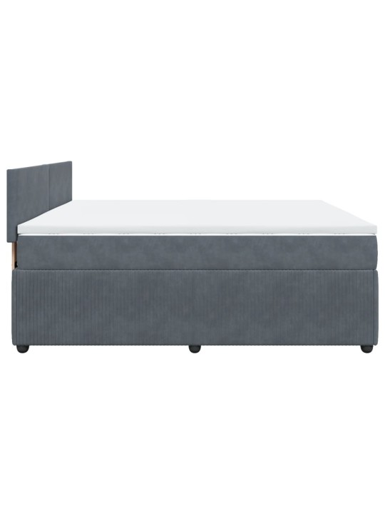 Box spring postel s matrací tmavě šedá 180x200 cm samet