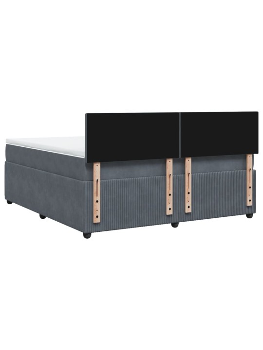Box spring postel s matrací tmavě šedá 180x200 cm samet