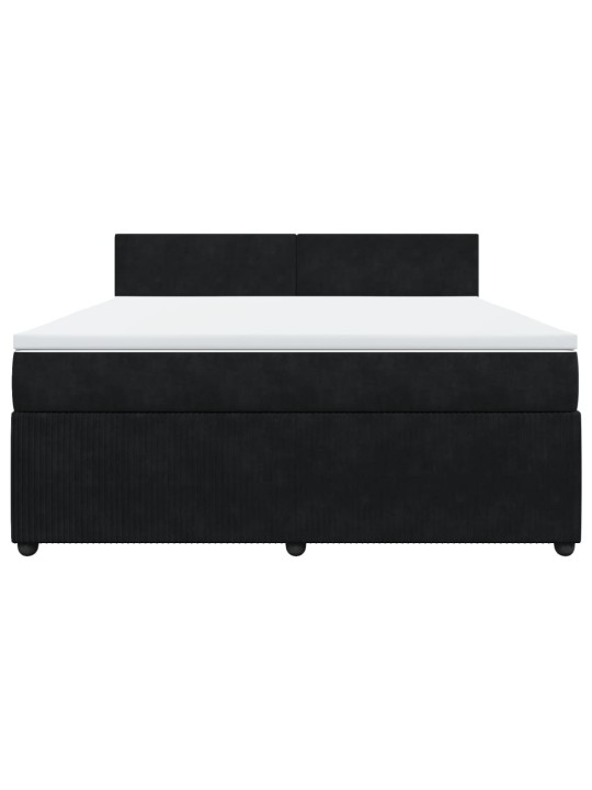 Box spring postel s matrací černá 180x200 cm samet