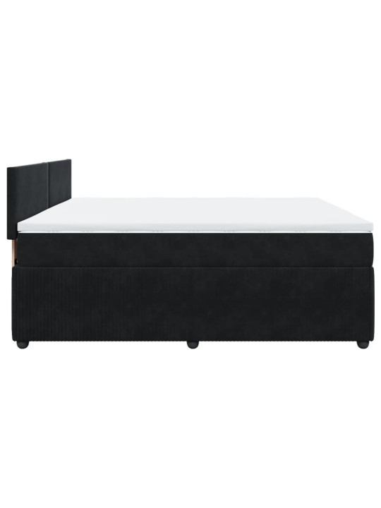 Box spring postel s matrací černá 180x200 cm samet