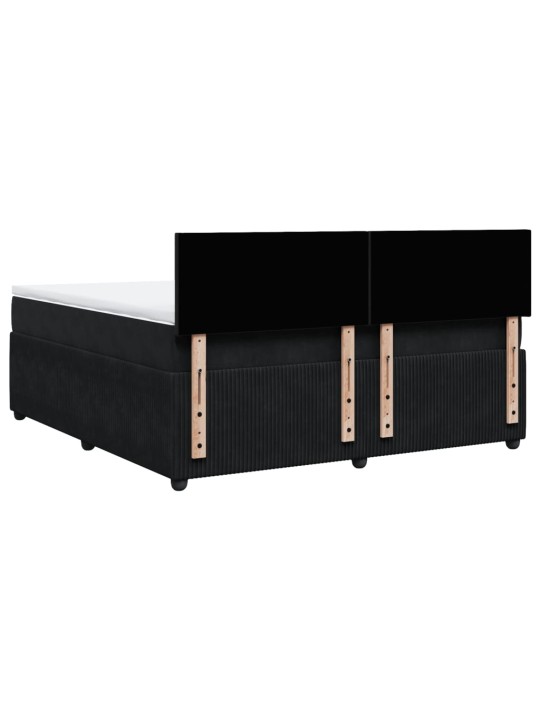 Box spring postel s matrací černá 180x200 cm samet