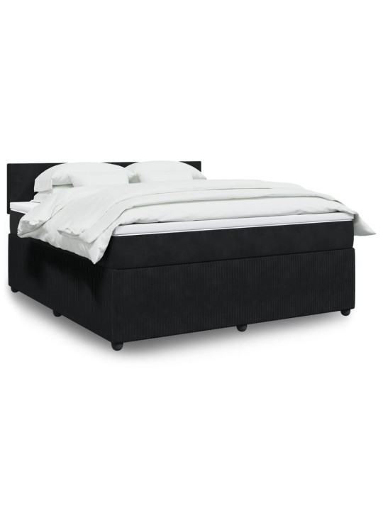 Box spring postel s matrací černá 180x200 cm samet