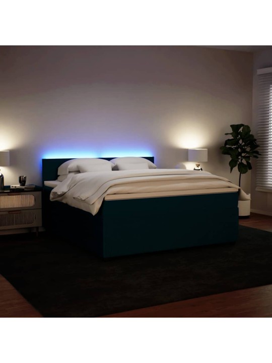 Box spring postel s matrací modrá 180 x 200 cm samet