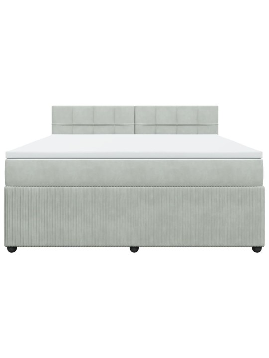 Box spring postel s matrací světle šedá 180x200 cm samet