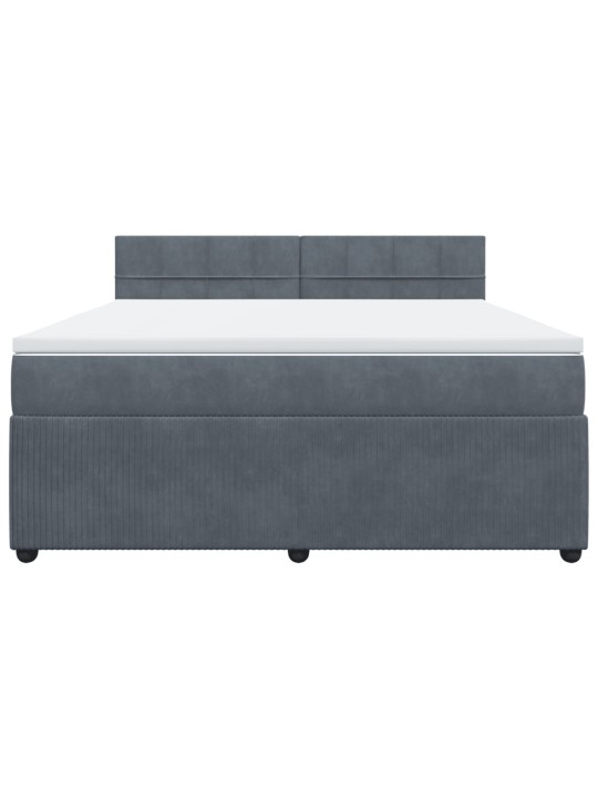 Box spring postel s matrací tmavě šedá 180x200 cm samet