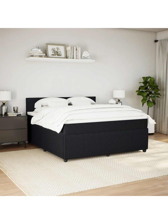 Box spring postel s matrací černá 180x200 cm samet