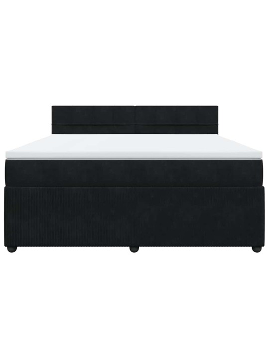 Box spring postel s matrací černá 180x200 cm samet