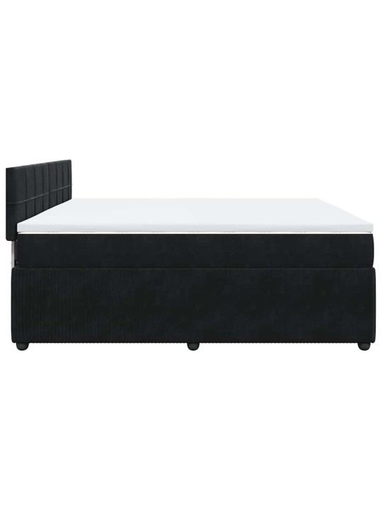Box spring postel s matrací černá 180x200 cm samet