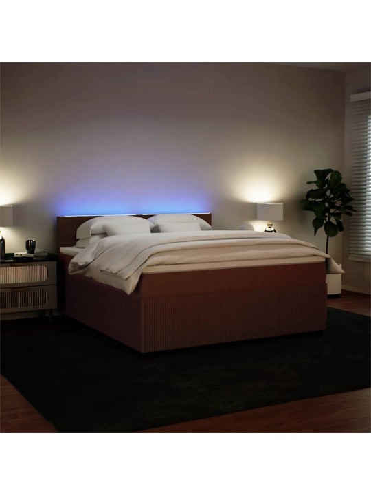 Box spring postel s matrací růžová 180x200 cm samet