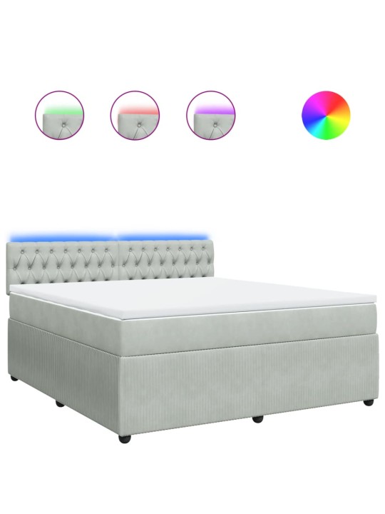 Box spring postel s matrací světle šedá 180x200 cm samet