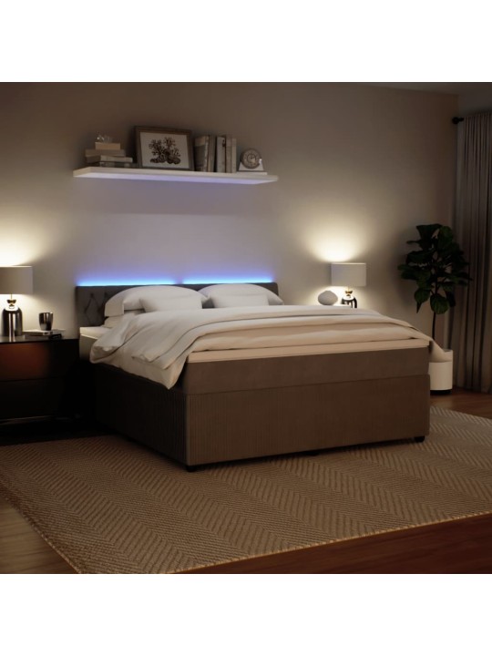 Box spring postel s matrací světle šedá 180x200 cm samet