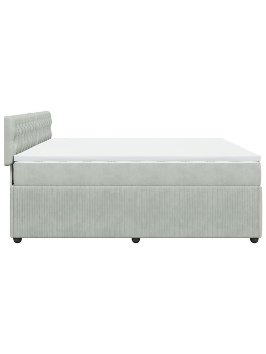 Box spring postel s matrací světle šedá 180x200 cm samet