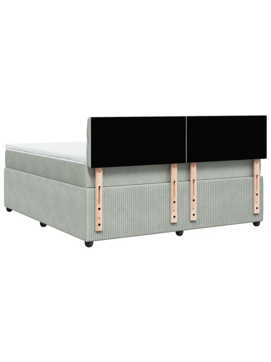 Box spring postel s matrací světle šedá 180x200 cm samet