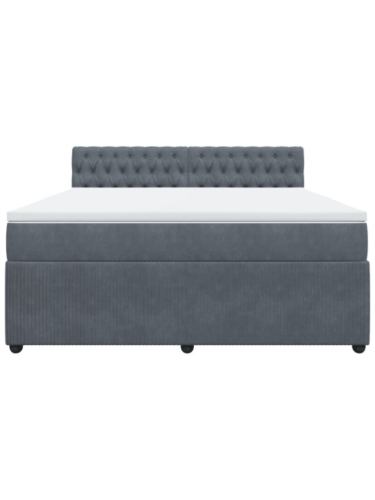 Box spring postel s matrací tmavě šedá 180x200 cm samet