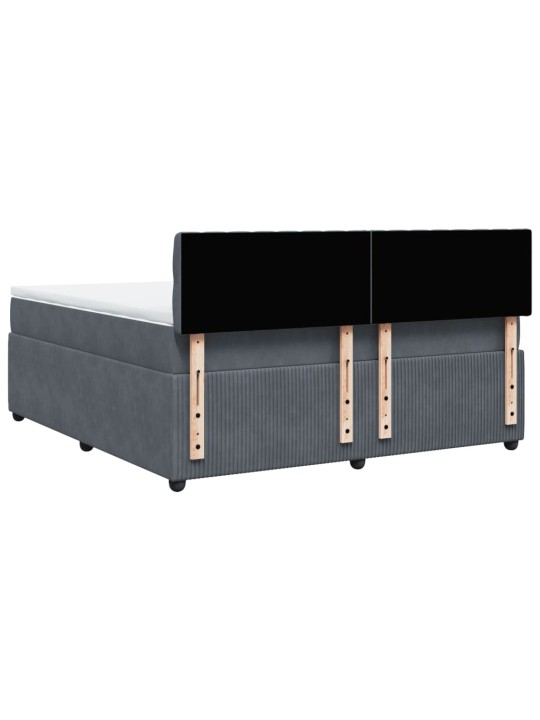 Box spring postel s matrací tmavě šedá 180x200 cm samet