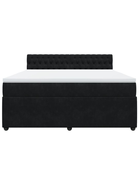 Box spring postel s matrací černá 180x200 cm samet