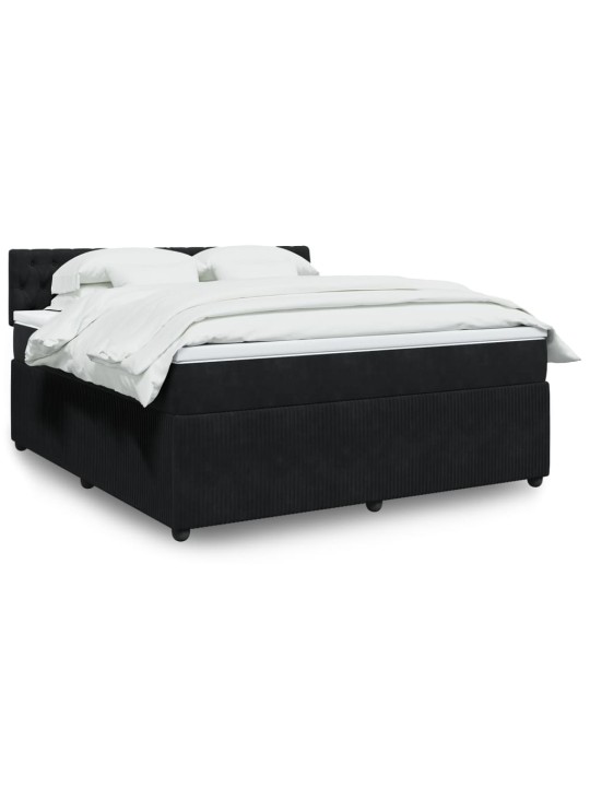 Box spring postel s matrací černá 180x200 cm samet