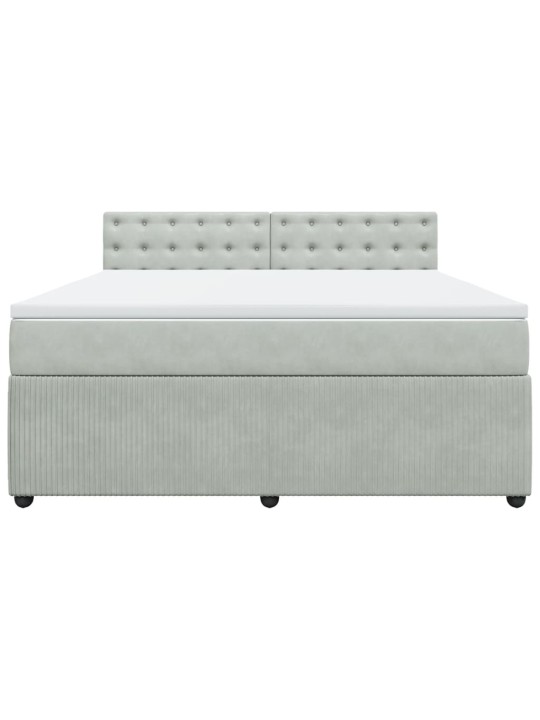 Box spring postel s matrací světle šedá 180x200 cm samet