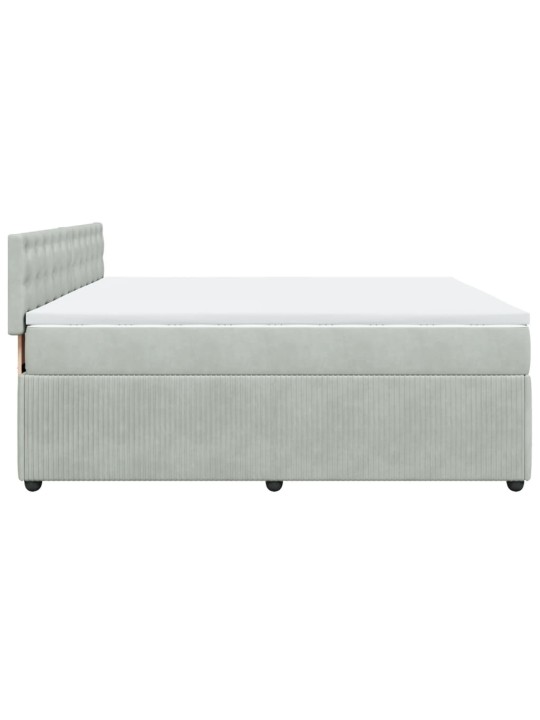 Box spring postel s matrací světle šedá 180x200 cm samet