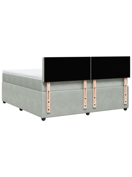 Box spring postel s matrací světle šedá 180x200 cm samet