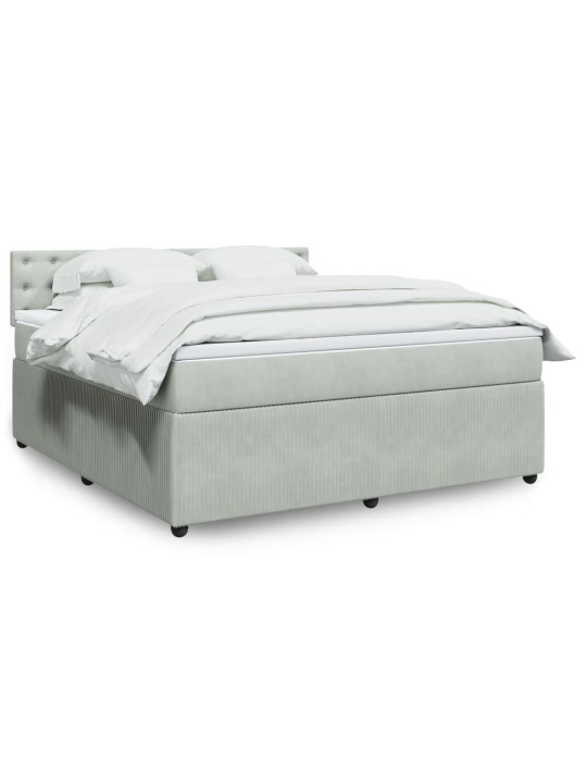 Box spring postel s matrací světle šedá 180x200 cm samet