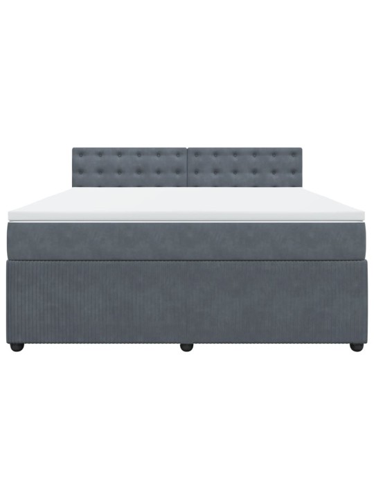 Box spring postel s matrací tmavě šedá 180x200 cm samet