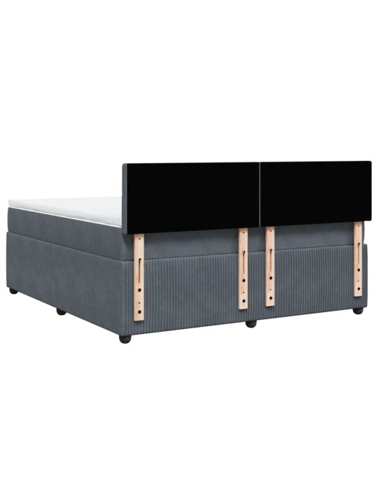 Box spring postel s matrací tmavě šedá 180x200 cm samet