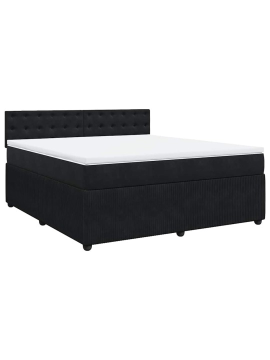 Box spring postel s matrací černá 180x200 cm samet