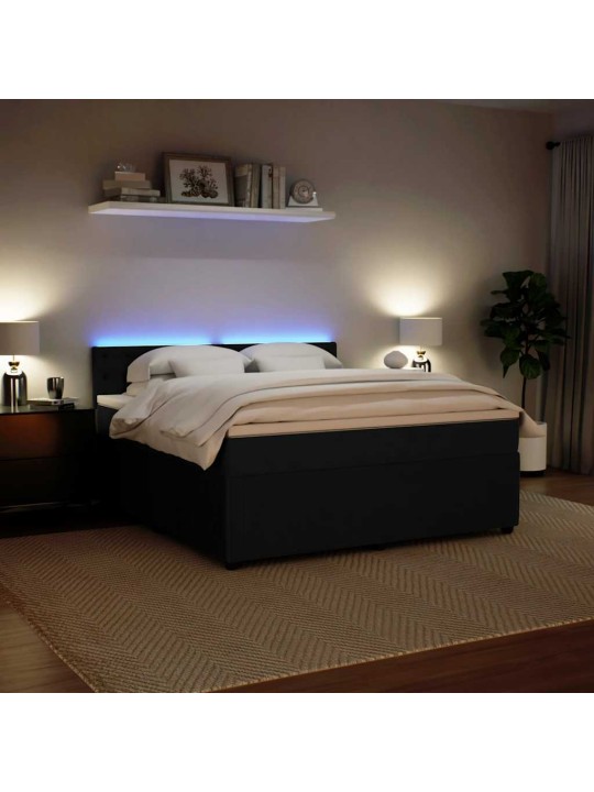 Box spring postel s matrací černá 180x200 cm samet