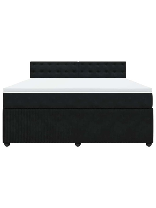 Box spring postel s matrací černá 180x200 cm samet