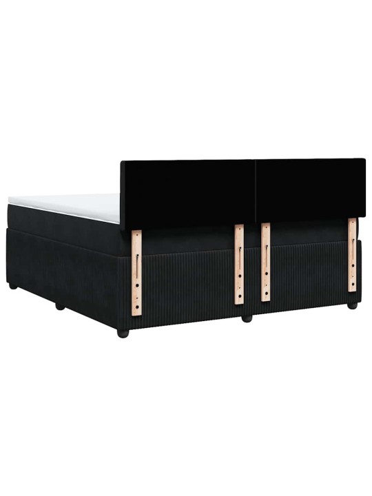 Box spring postel s matrací černá 180x200 cm samet
