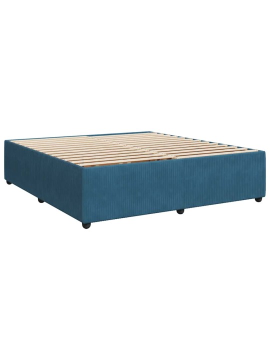 Box spring postel s matrací modrá 180 x 200 cm samet