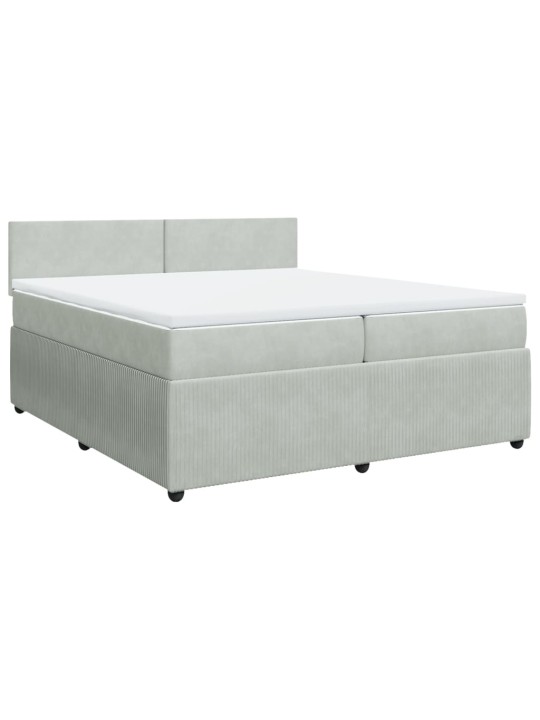 Box spring postel s matrací světle šedá 200x200 cm samet